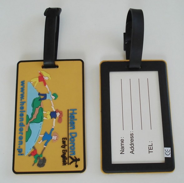 Custom 3D soft silicone luggage tag/ rubber bag tag/ pvc luggage tag