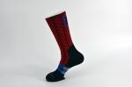Blue / Black Elastane Athletic Basketball Socks With Anti Foul Breathbale