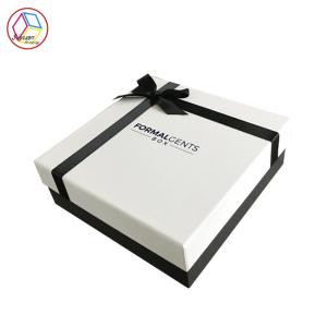 China Recyclable Fancy Paper Gift Box / Plain White Gift Box With Bowknot factory