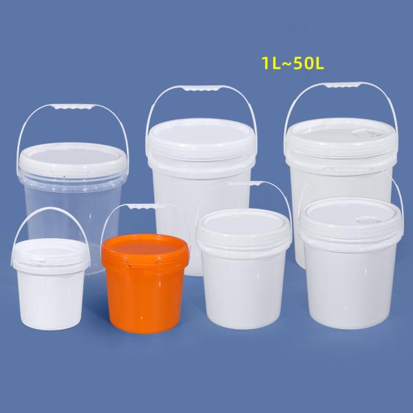 1L-50L Food Grade PP Round Pail Thickened Plastic Paint Bucket for Drums Pails