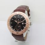 Men's Dual Time Multifunction Wrist Watch With Leather Band Luxury