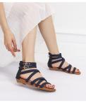 BS057 Sandals Female Summer Europe 2021 New Cross Strap Open Toe Casual Strap