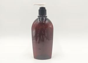 China Amber Color Flat Shape PET Custom Cosmetic Bottles For Hand Sanitizers factory