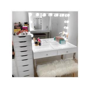 China RoHS LED Hollywood Mirror Dressing Table Desk Adjustable factory