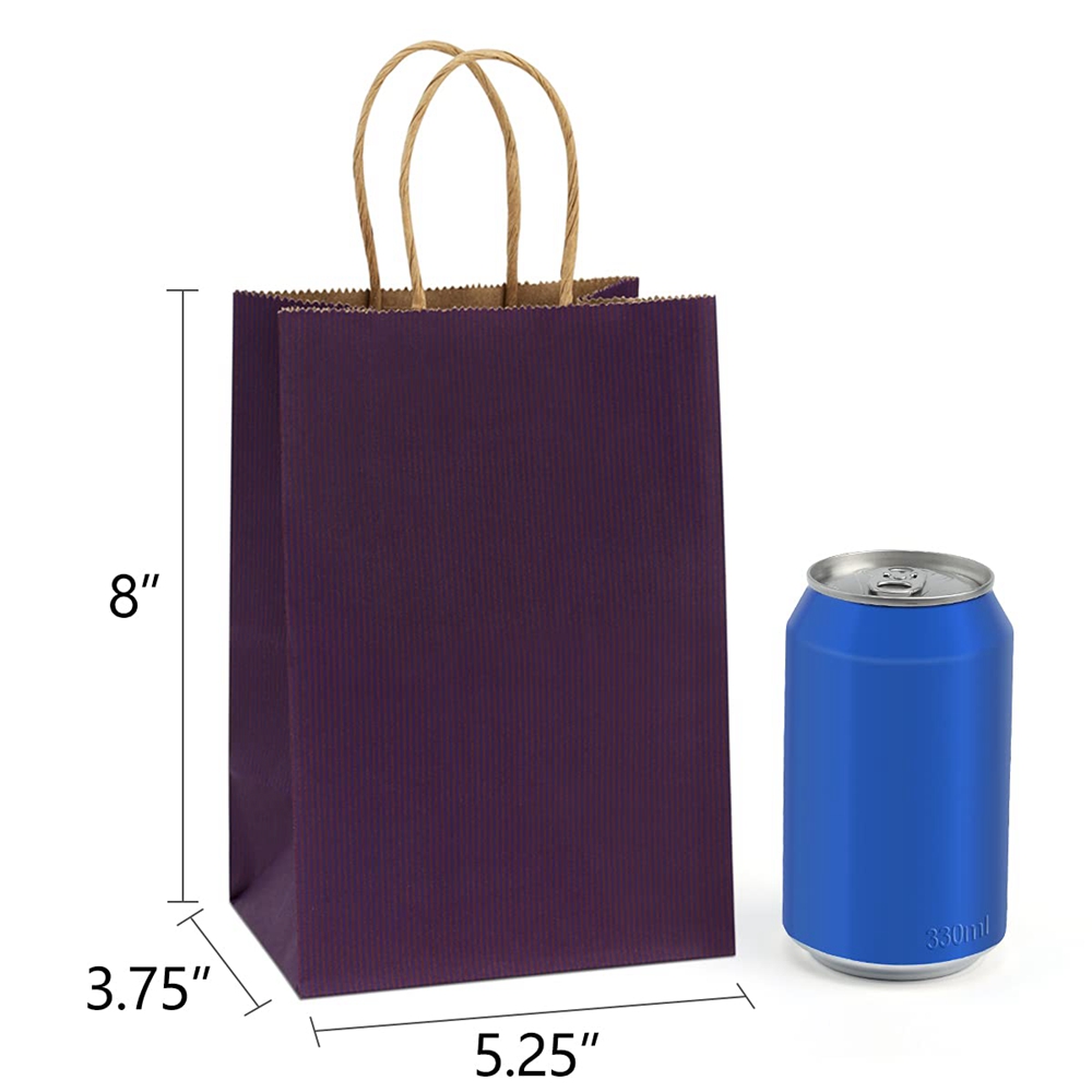 Eco-Friendly Customized Kraft Paper Bag With Handles For Biodegradable Gift Shopping