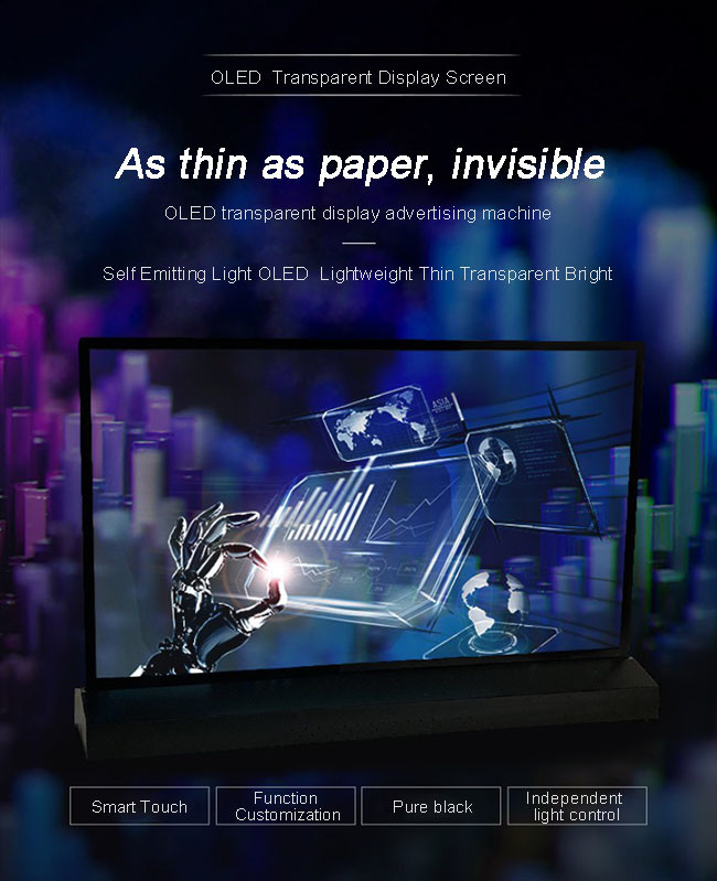 Retail Store Clear OLED Screen Interactive Small Transparent OLED Display