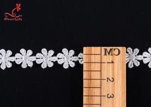 China Polyester Flower Surround Water Soluble Embroidery Lace Trim For Dress factory