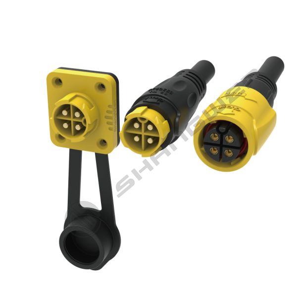 China M19 Series Industrial 4 Pin Female Male Plug Power Connector Push-Pull Self-Locking Waterproof IP68 Front Mount Connectors factory