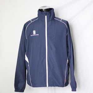 China Custom Logo Fitted Track Jacket , Dark Blue Windbreaker Track Jacket factory