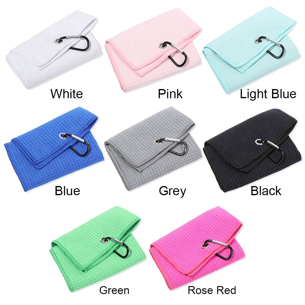 Custom Printed Logo Microfiber Golf Towel with Waffle Design and Hook 30*50cm/40*60cm