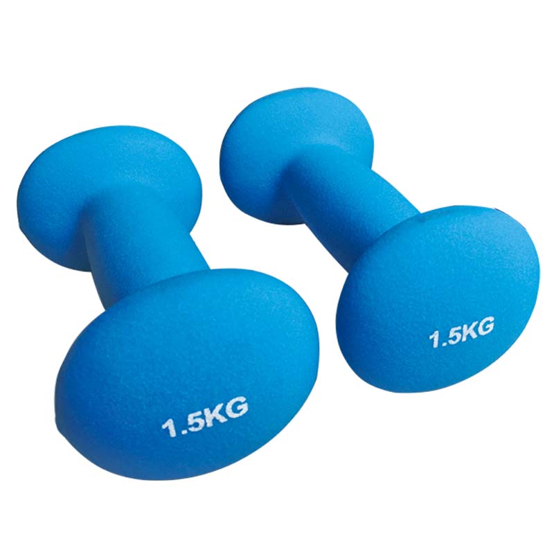 Colored Neoprene Coated Dumbbell Set Different Kilograms With Stand