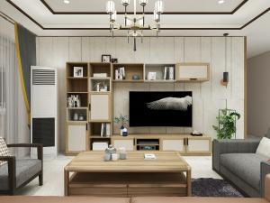 China Bespoke Living Room Wall Cabinet Floor TV Stand And Storage Display Racks For Space Saving Furniture In Apartment House factory