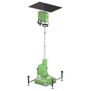 China Block Type Solar Power Street CCTV Camera Surveillance Tower With 4m Manual Mast factory