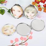 Fashion Design Style Foldable Heart Shaped Cosmetic Mirror for On-the-Go and