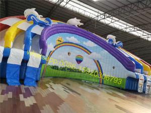 China rainbow giant water slide with pool factory