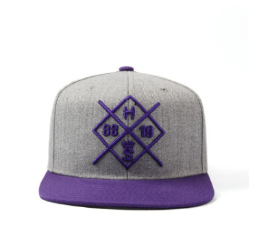 100% polyster Custom Snapback 3D Embroidery customize snapback hats wholesale size56-58cm grey