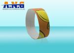 Integrated RFID or NFC chip RFID paper wristbands Non transferable , non - tear