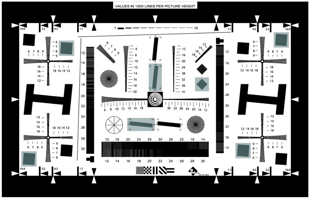 2x Iso 12233 Camera Resolution Test Chart MTF Target TV Line Type For 4K Camera