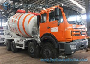 China 8X4 85Km/h 10m3 Mixer Truck North Benz truck White And Orange factory