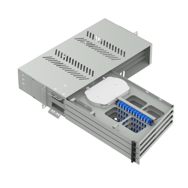 19 Inch LC UPC Swing Type Fiber Optic Patch Panel Sub ODF Data Center FTTX