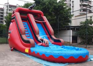 China 17 inch High Outdoor Commercial Pirate Theme Inflatable Water Slides For Parties factory