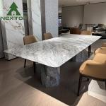 OEM Dining Room Furniture For 8-12 Full Marble Rectangular Dining Table Set