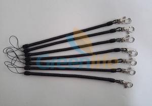 China Plastic Long Slim Coil Retainers w/Lobster Claw Key Clip and Nylon Short String factory