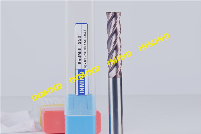 TiSiN Coating 2 Flute / 4 Flute CNC End Mill with 16 mm Diameter 65mm Cutting Length