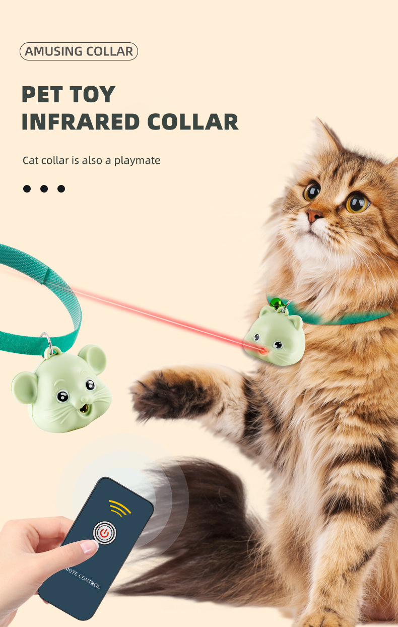 LED Lights Cat Collar Toy Small Animals Remote Controller Interactive Toy