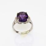925 Silve 10mmx12mm Blue Topaz Cubic Zircon Gemstone Ring (R139)