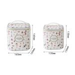 Metal Zipper PU Leather Cylinder Bucket Makeup Bag Case