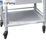 ISO 13485 Two Shelf Medical Trolley Cart Four Steel Pipes