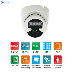 China H.265 indoor POE 5.0MP 20m IR distance 2MP mini dome 3.6mm lens 1080P plastic IP dome surveillance camera factory