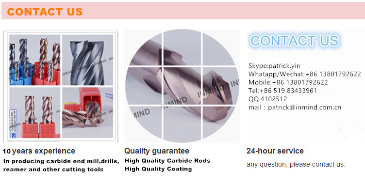 0.5 um Grain Size Corner Radius End Mill with Tungsten Carbide Material