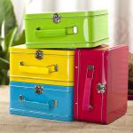 Antique Lunch Boxes With Plastic Handle , Mini Lunch Box Tins