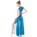 Rich Gold Dance Competition Wear Stretch Mesh Overlay Fairy Tale Sleeveless Maxi