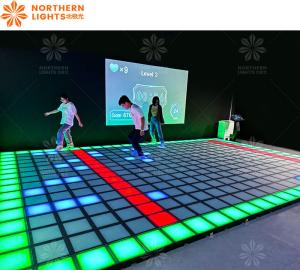 China RGB LED Dance Floor Tile Jumping Grid Game Super Grid For Amusement Park factory