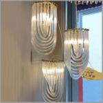 Bent Glass Tube 500*400mm / 600*400mm / 800*400mm Crystal Pendant Light