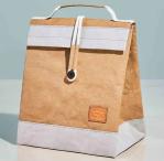 Washable Kraft Paper Insulated Cooler Lunch Bag Brown Grey Colored Reusable With