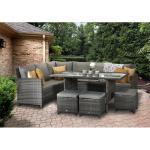 Leisure Outdoor AJUNION 9 Seating PE Rattan Garden Dining Furniture Set with