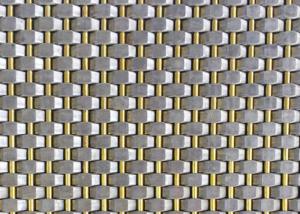 China Brass Crimped SS Woven Wire Mesh Cladding Facade PVD Surface factory