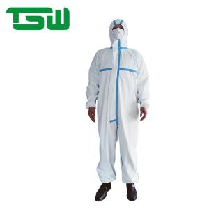 China Disposable Type 4 5 6 EN14126 Tape Seam Microporous Film Coverall factory
