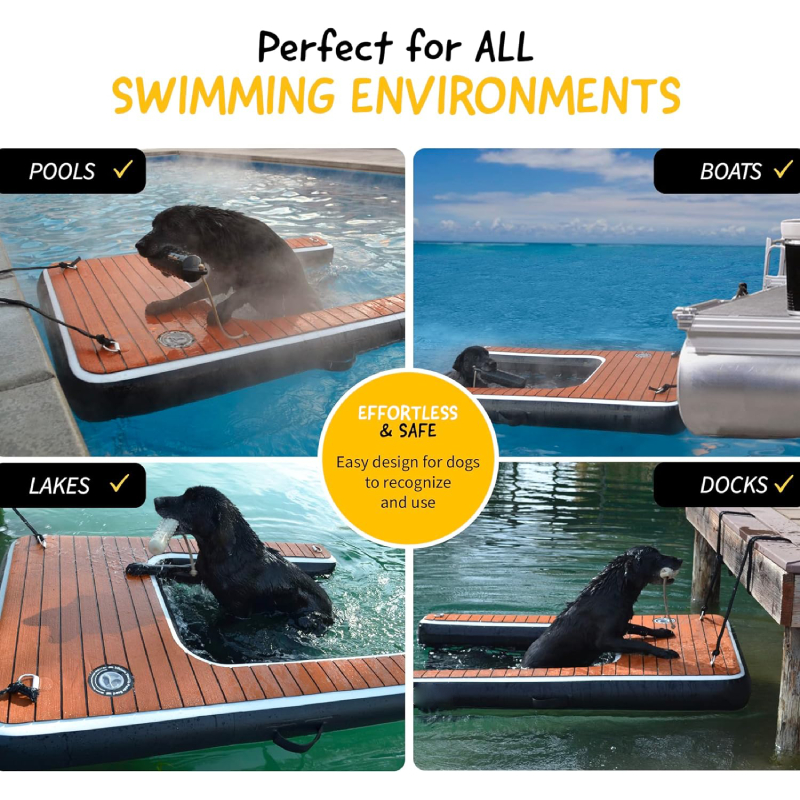 OEM Floating Pet Stairs Ladder Inflatable Water Ramp For Dogs Barry