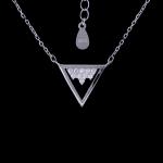 Abatis Shape Sterling Silver Necklace / Mirror Polished Selenite Rurutia Stone