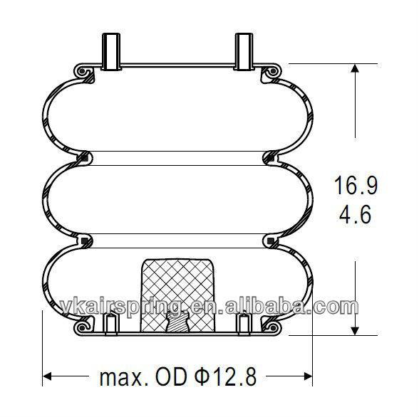 Triple Convoluted Air Spring/Air Suspension W01-358-7998/FT330-29 548 W01-358