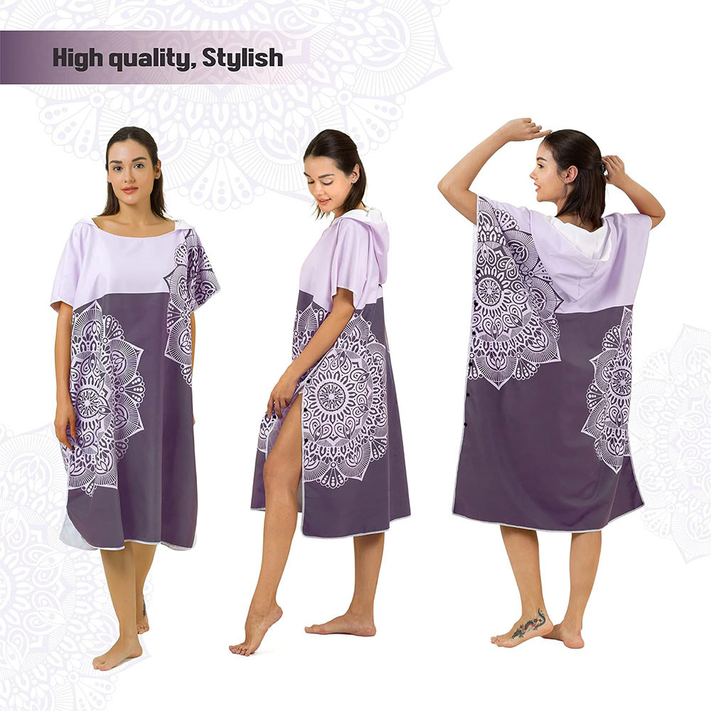 Summer Large Quick Dry Microfiber Poncho Towel Sand Free Beach Towel