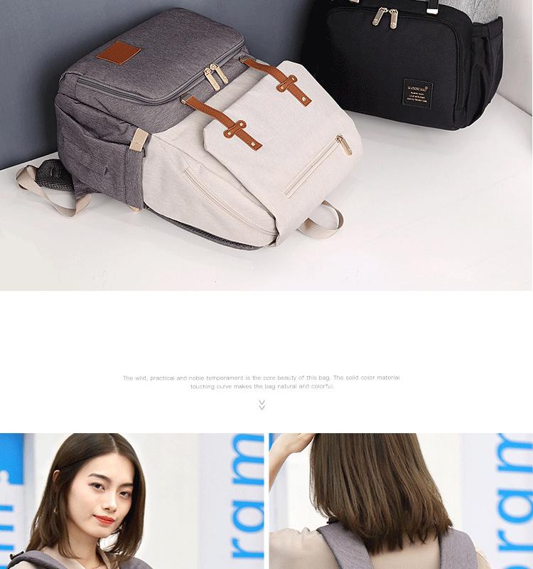 ISO9001 Fashion Mummy Maternity Nappy Diaper Bag Backpack With USB