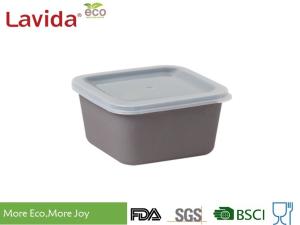 China Gray Sandwich Bamboo Fiber Square Storage Boxes Smooth Surface CE / FDA Standard factory