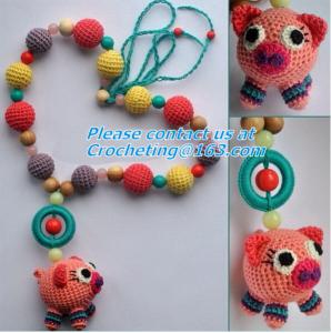 China Handmade Nursing Necklace Crochet Beads Breastfeeding Crochet Flowers Natural Wood Accesso factory
