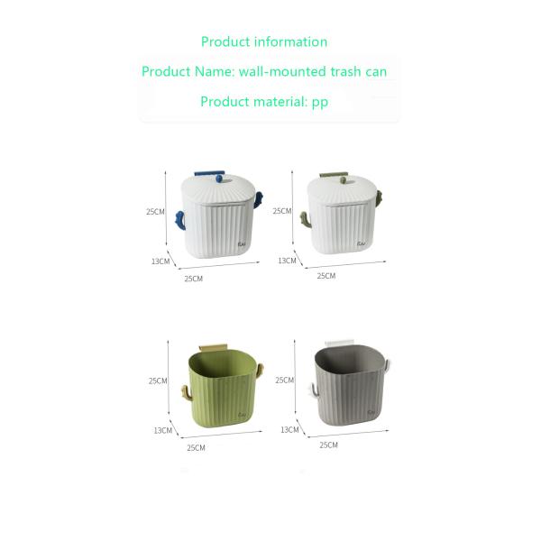 Household Cabinet Hanging Wall Toilet Toilet Storage Kitchen Wall Hanging Trash Can Wall Hanging Trash Can with Lid